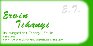 ervin tihanyi business card